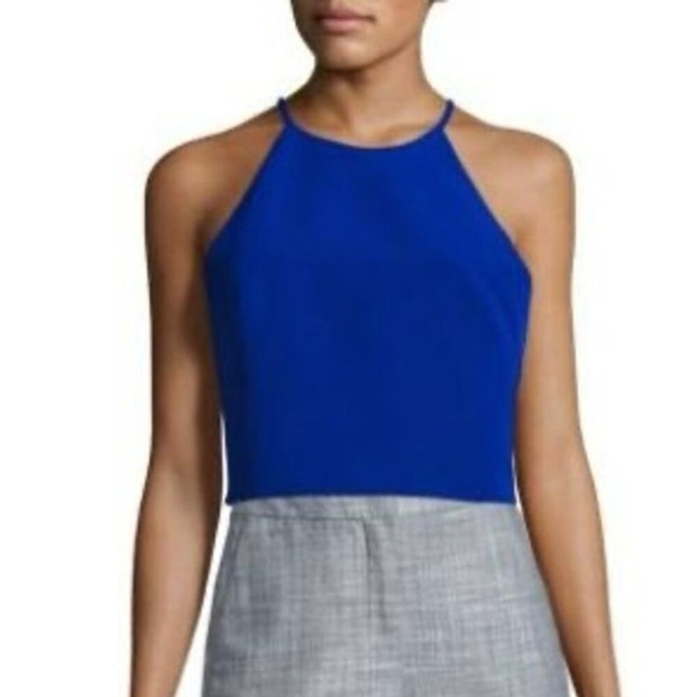 Belle Badgley Mischka Crepe Sleeveless Crop Top Size 6